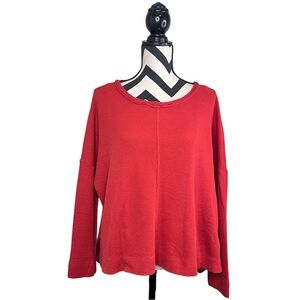 Anthropologie Sz S Oversized Waffle Knit Thermal Long-Sleeve Sweater